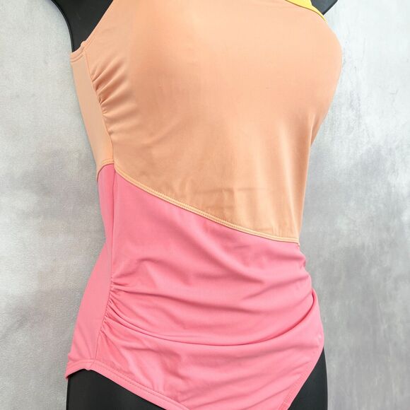 Freely Womens Asymmetrical Swimsuit Size Small Colorblock Pastel Beach Summer - Picture 4 of 12